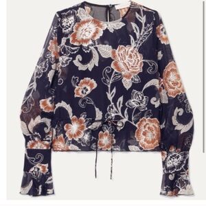 See By Chloe Orange Tie Front Relaxed Blouse